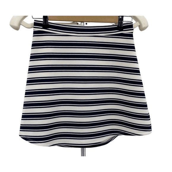 Abercrombie & Fitch Navy Black White Striped Lined A-Line Mini Skirt Size Small - Picture 2 of 7